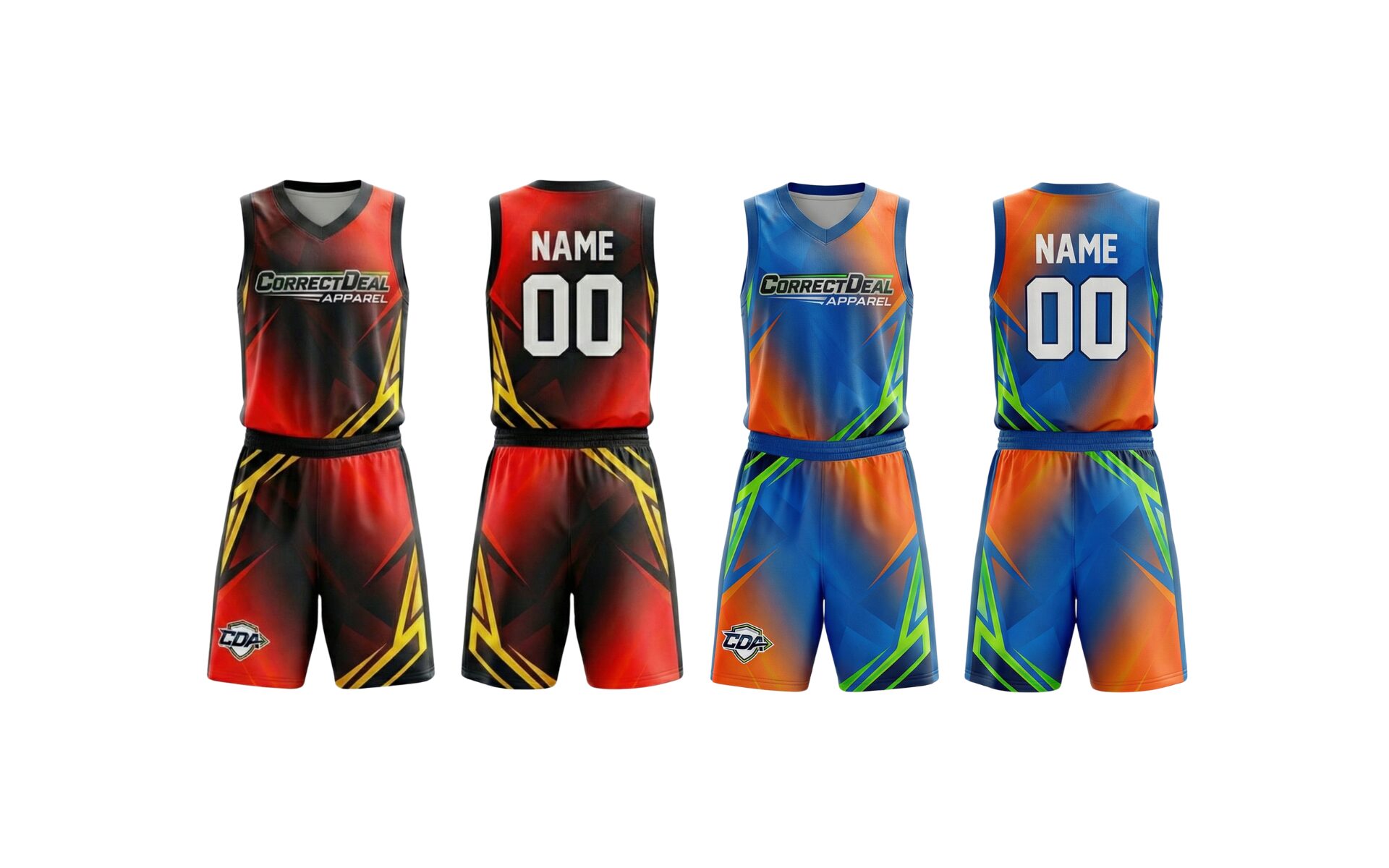 Correct Deal Apparel Reversible Basketball Uniform – Dual-Side Performance – Training & Game Play.
