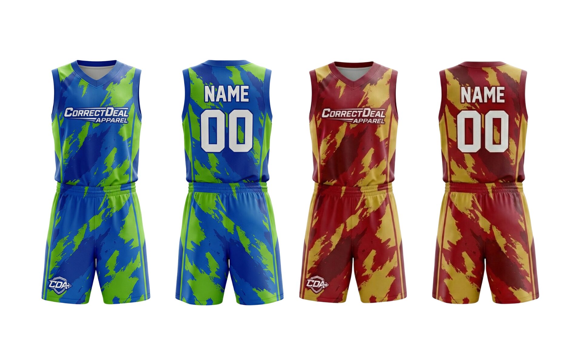 Correct Deal Apparel Reversible Basketball Uniform – Dual-Side Performance – Training & Game Play.