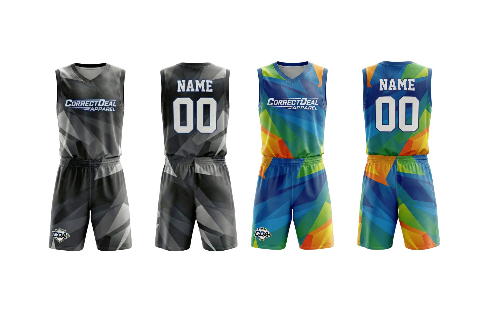 Correct Deal Apparel Reversible Basketball Uniform – Dual-Side Performance – Training & Game Play