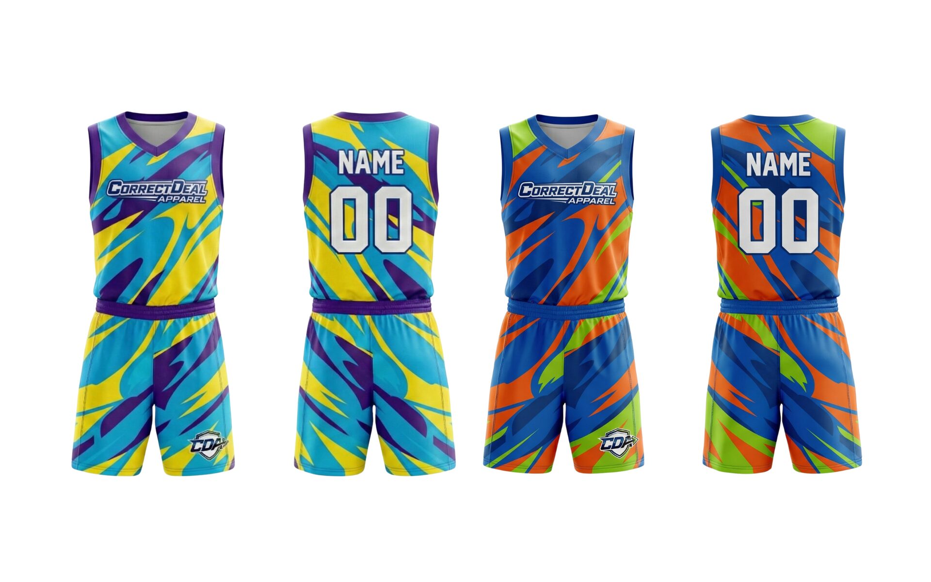 Correct Deal Apparel Reversible Basketball Uniform – Dual-Side Performance – Training & Game Play.