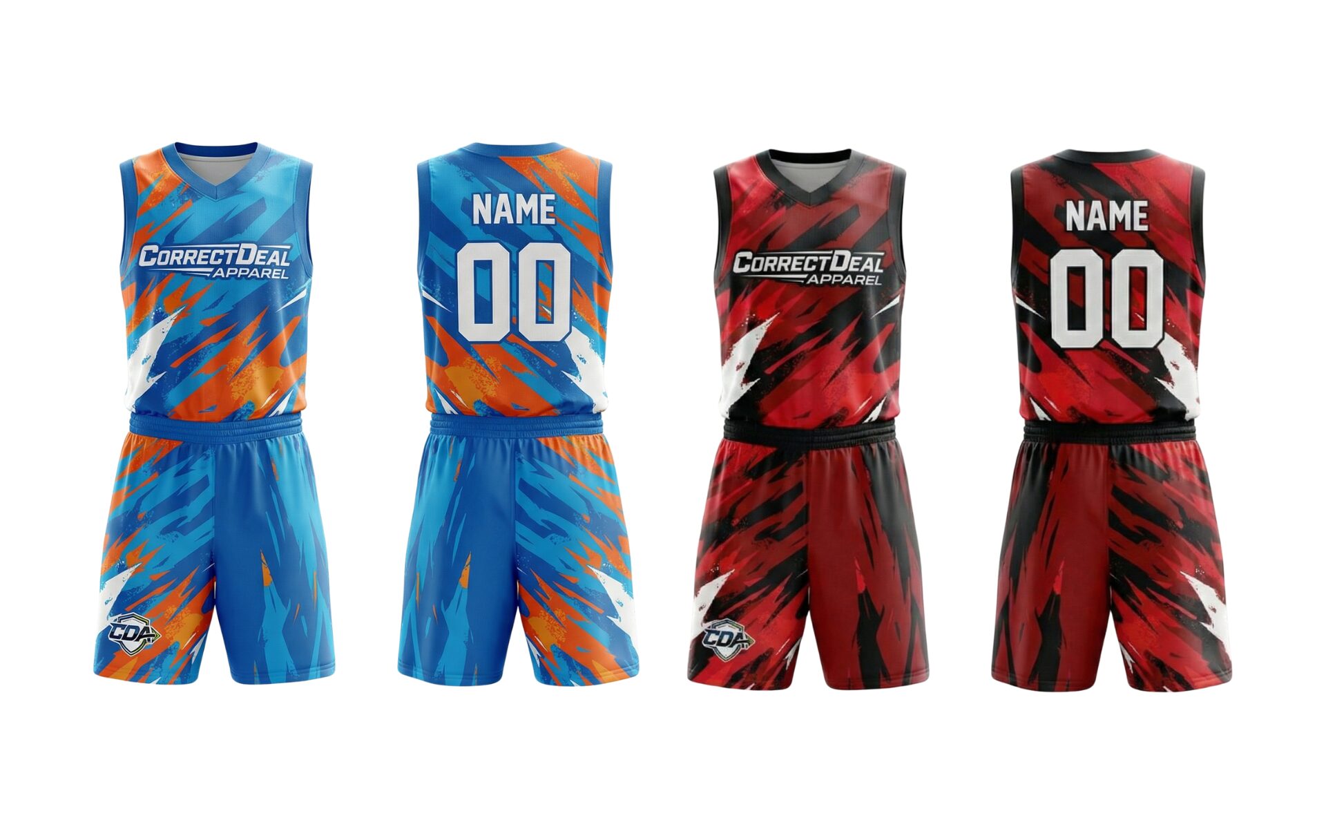 Correct Deal Apparel Reversible Basketball Uniform – Dual-Side Performance – Training & Game Play.