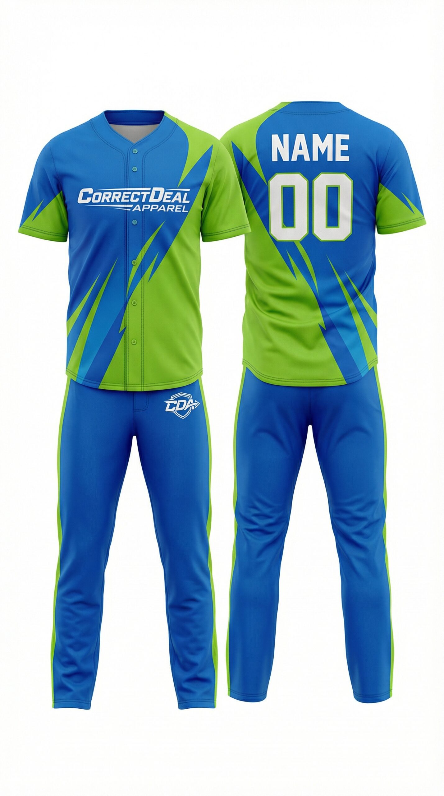 Correct Deal Apparel Baseball Uniform – Moisture-Wicking Performance – Competitive Play.