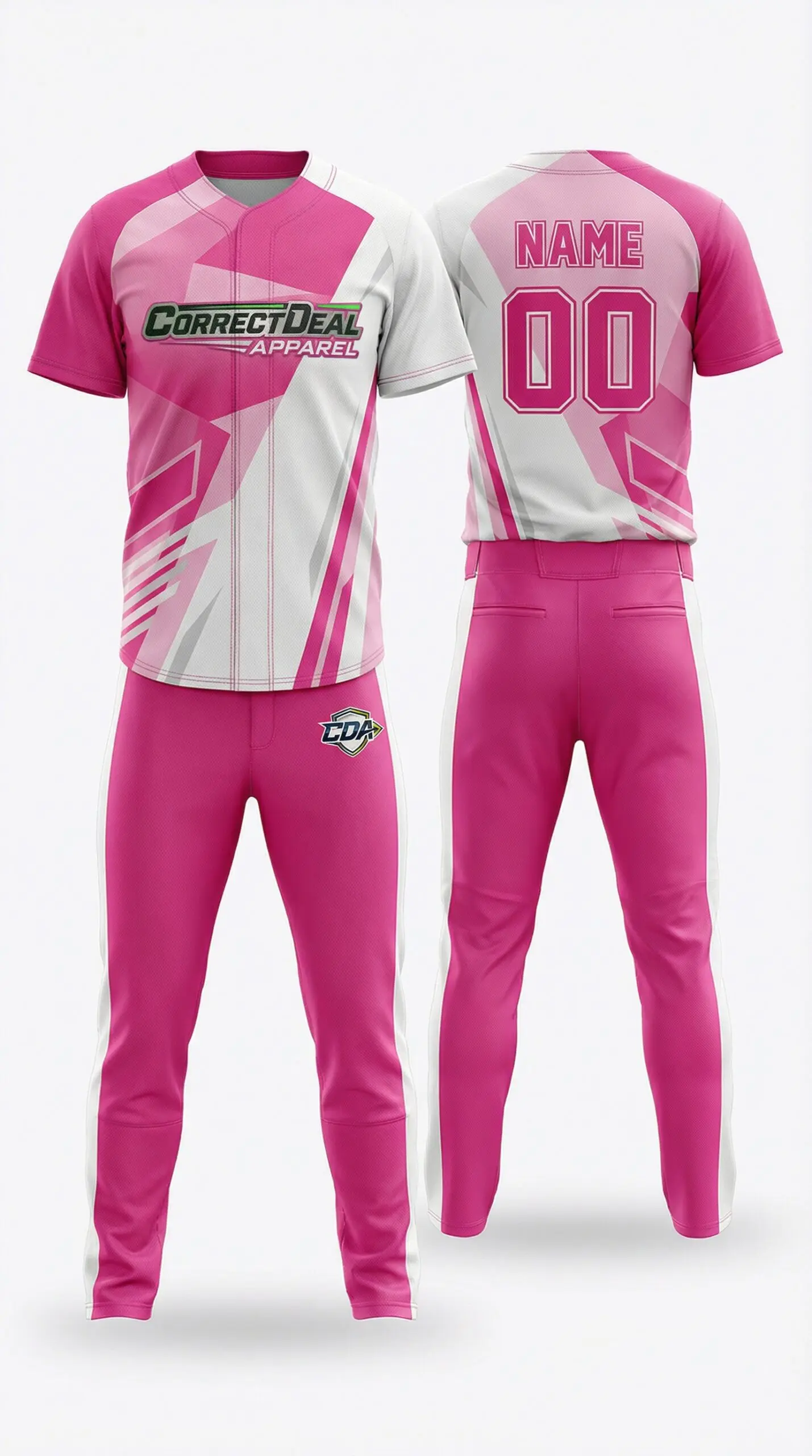 Correct Deal Apparel Baseball Uniform – Moisture-Wicking  Performance – Competitive Play.