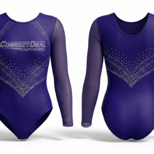 Correct Deal Apparel Gymnastics Leotard – Stone Embellished Design – Training & Competition.