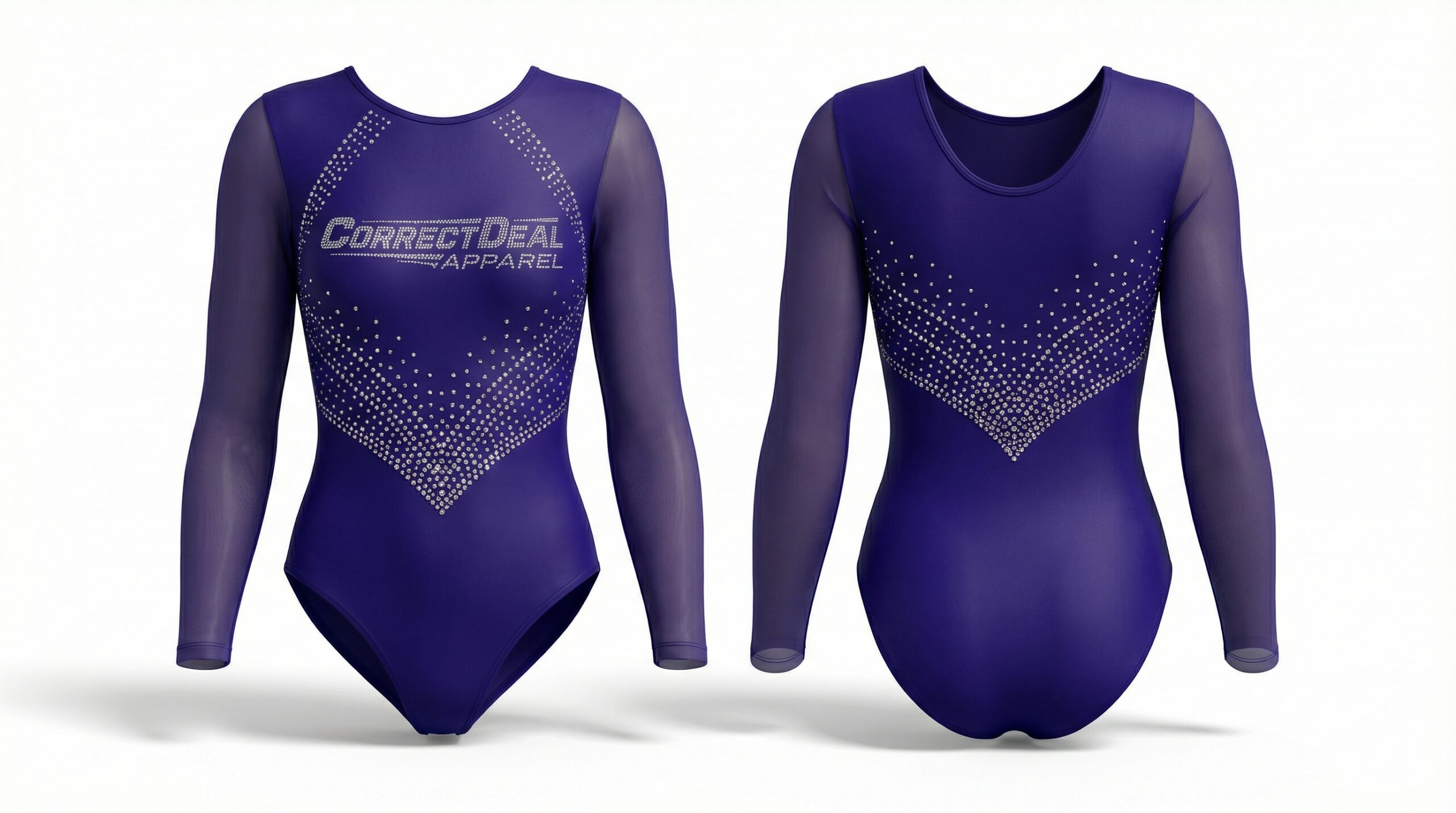 Correct Deal Apparel Gymnastics Leotard – Stone Embellished Design – Training & Competition.