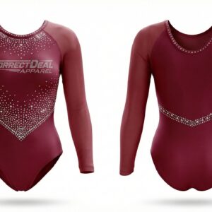 Correct Deal Apparel Gymnastics Leotard – Stone Embellished Design – Training & Competition.